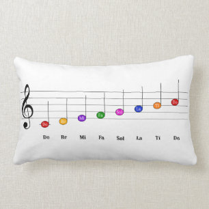 C Major Scale in Treble Clef Kids Music Literacy Lumbar Cushion