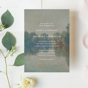 C. Monet, fine art inspired wedding invitation 