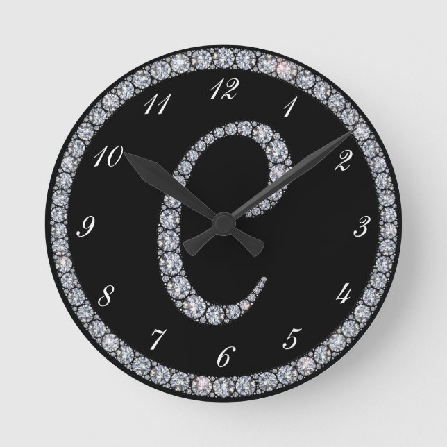 C Monogram bling ring clock (Front)