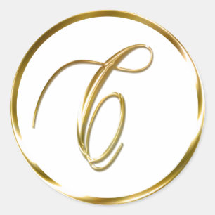 C Monogram Faux Gold Envelope Or Favour Seal