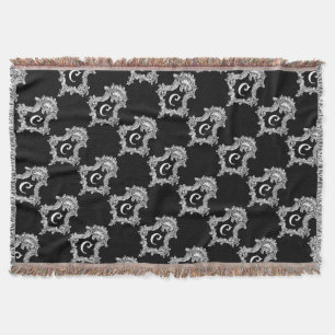 C Monogram Initial Throw Pillow Blanket