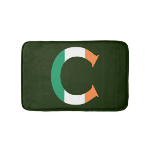 C Monogram overlaid on Irish Flag bmcnt Bath Mat