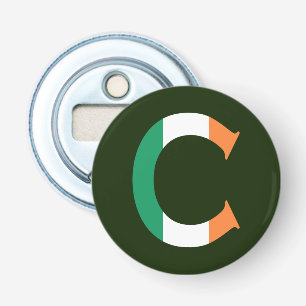C Monogram overlaid on Irish Flag bocnt Bottle Opener
