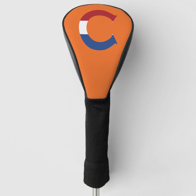 C Monogram overlaid on NLD Flag on or dccnt Golf Head Cover (Front)