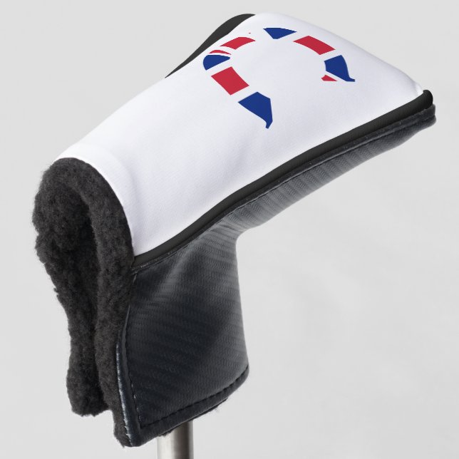 C Monogram overlaid on Union Jack Flag pct Golf Head Cover (3/4 Front)