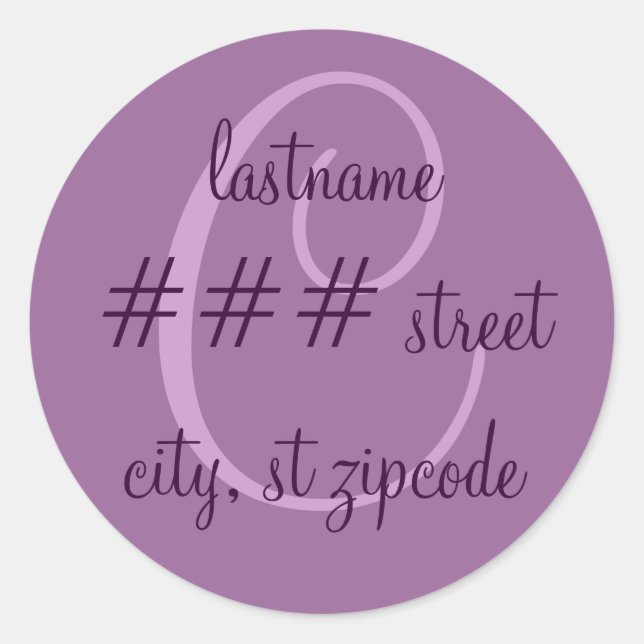 "C" monogram return address label - personalise (Front)