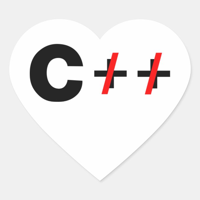 C, not C++ Heart Sticker (Front)