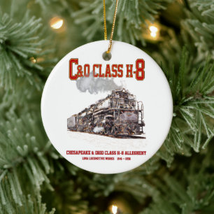 C&O Class H-8 2-6-6-6 Allegheny Steam Locomotive Ceramic Ornament