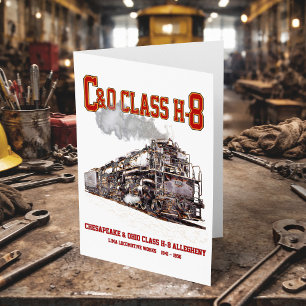 C&O Class H-8 2-6-6-6 Allegheny Steam Locomotive Thank You Card