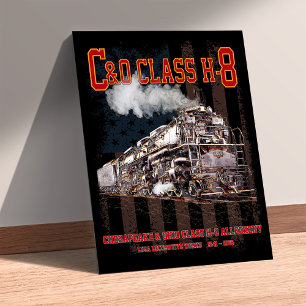 C&O Class H-8 Allegheny Locomotive - American flag Photo Print