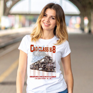 C&O Class H-8 Allegheny Locomotive - American flag T-Shirt