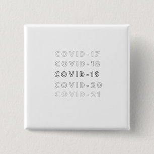 c o v i d 15 cm square badge