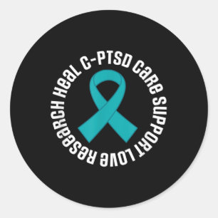 C-ptsd Awareness Ribbon Support Month  Classic Round Sticker