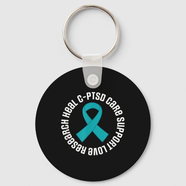 C-ptsd Awareness Ribbon Support Month  Key Ring (Front)