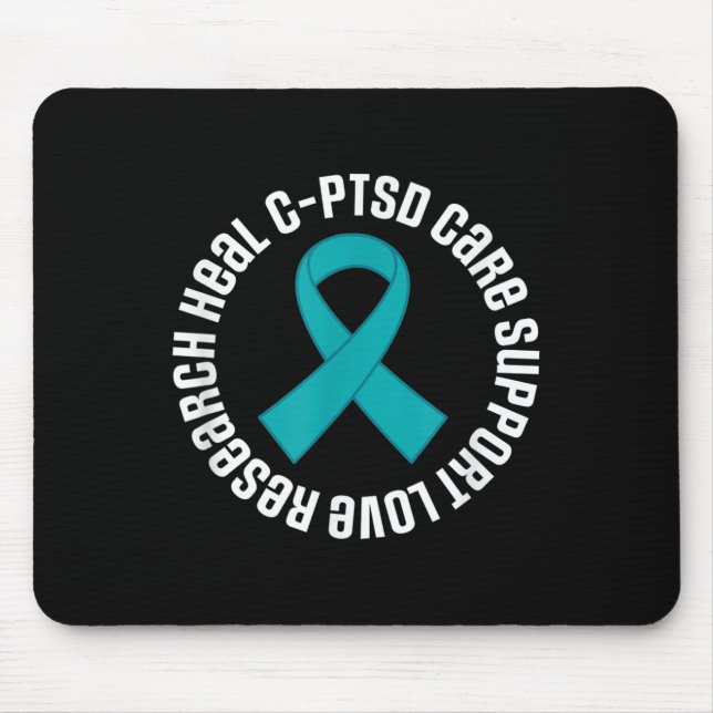 C-ptsd Awareness Ribbon Support Month  Mouse Pad (Front)