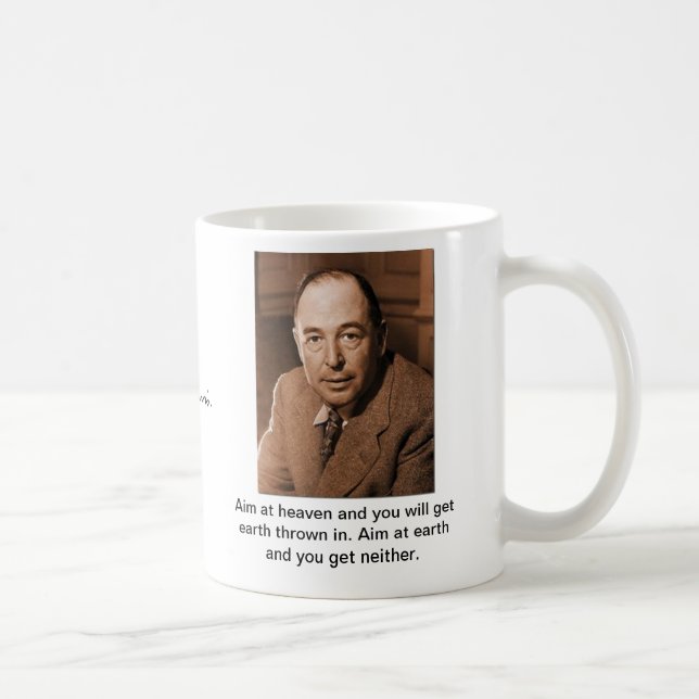 C.S. Lewis: Aim at Heaven Coffee Mug (Right)