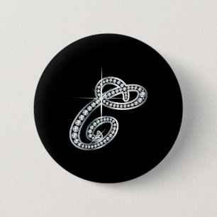 C Script "Diamond Bling" 6 Cm Round Badge