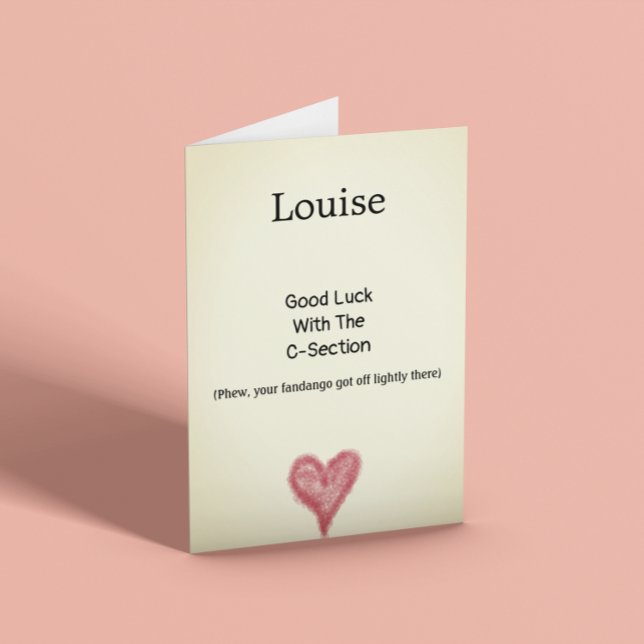 C-Section Good Luck Funny Customisable Card (Creator Uploaded)