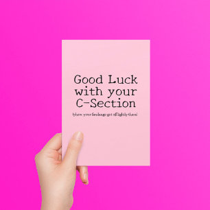 C-Section Good Luck Funny Customisable Postcard