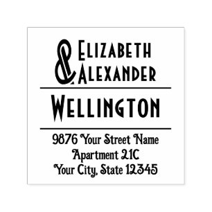 C Tall Ampersand #1 Two Names #3-35 Couple Address Self-inking Stamp