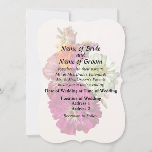 c_ZinniaMixedColorsZinnia Bouquet Mixed Wedding Pr Invitation