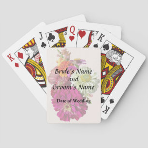 c_ZinniaMixedColorsZinnia Bouquet Mixed Wedding Pr Playing Cards