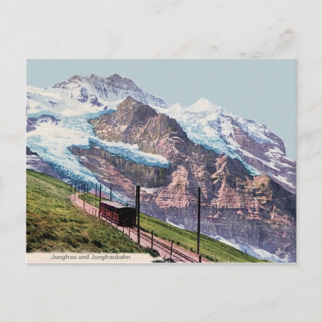 ca 1900 Jungfrau Mountain Railroad Postcard (Front)