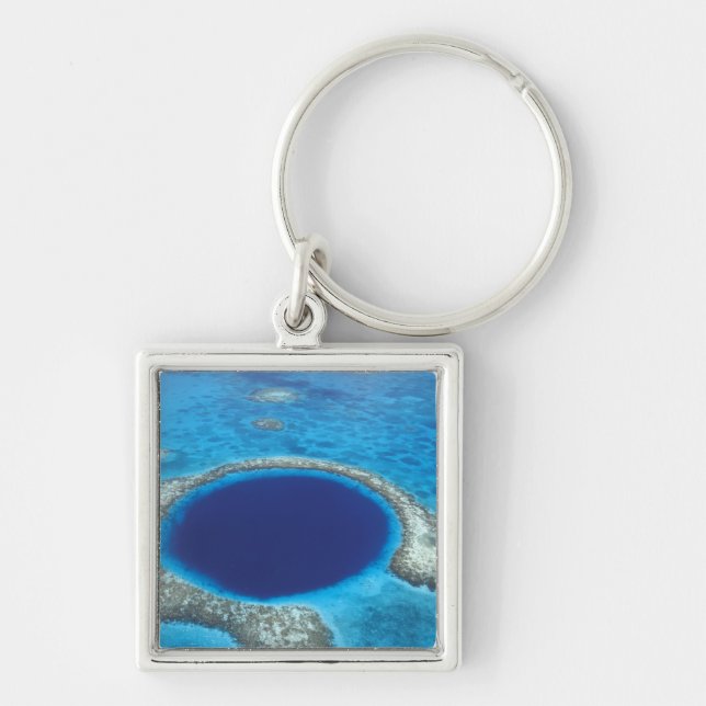 CA, Belise. Aerial view of Blue Hole (diameter Key Ring (Front)