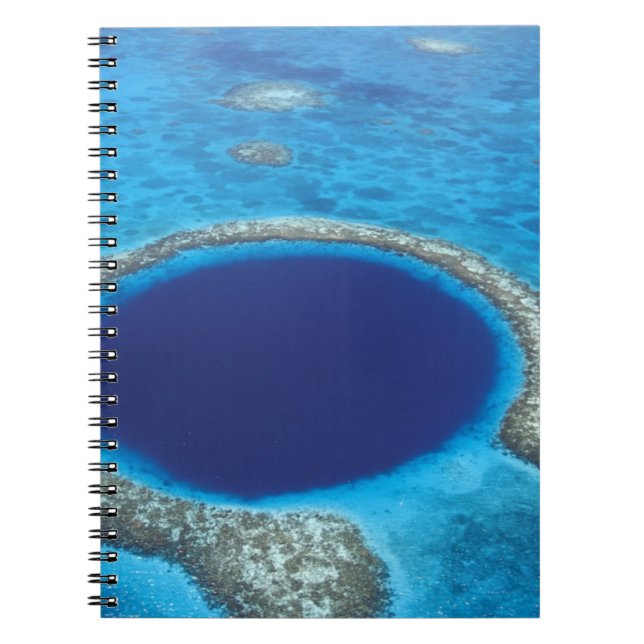CA, Belise. Aerial view of Blue Hole (diameter Notebook (Front)