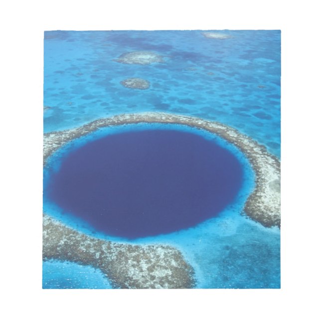 CA, Belise. Aerial view of Blue Hole (diameter Notepad (Front)