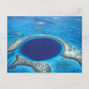 CA, Belise. Aerial view of Blue Hole (diameter Postcard