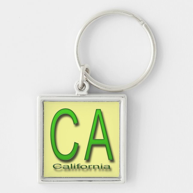 CA California green Key Ring (Front)