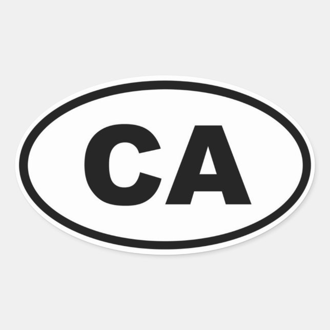 CA California Oval Sticker (Front)