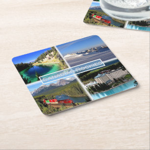 CA Canadian Rockies - Valley of Five Lakes - Square Paper Coaster