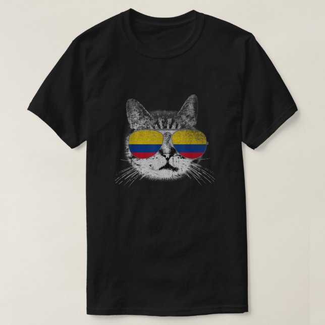 Ca Colombian Colombia Flag Country Retro Funny Gif T-Shirt (Design Front)