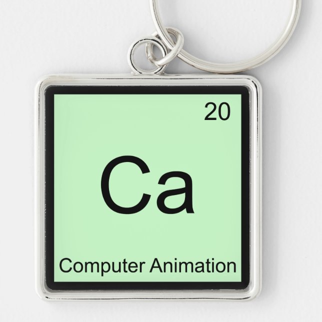 Ca - Computer Animation Funny Chemistry Element T Key Ring (Front)
