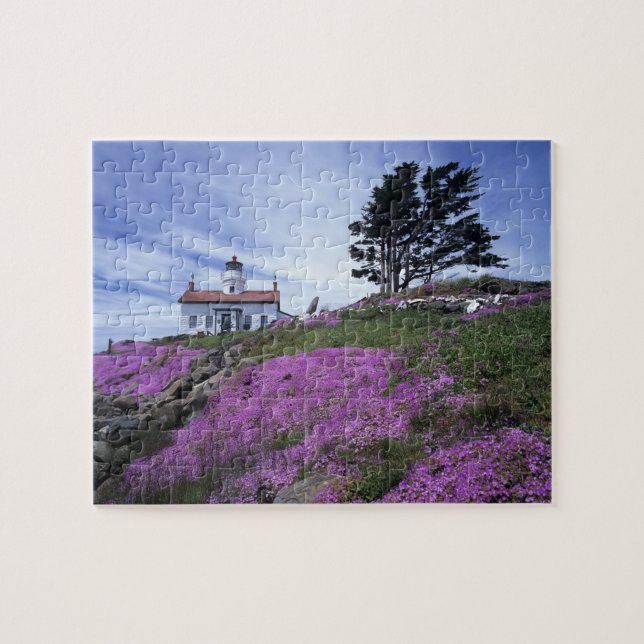 CA, Crescent City, Battery Point lighthouse with Jigsaw Puzzle (Horizontal)