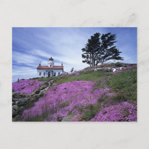 CA, Crescent City, Battery Point lighthouse with Postcard