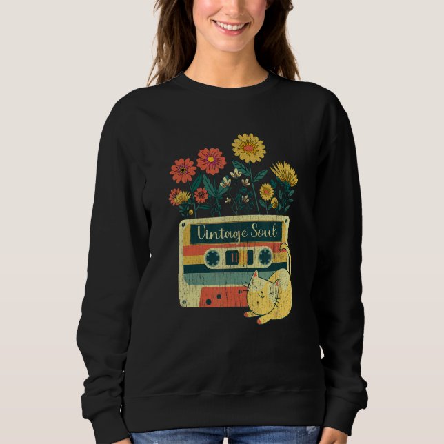Ca for woman Retro Soul Flowers Wildflower 1 Sweatshirt (Front)