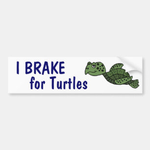 CA- I Brake for Turtles Bumper Sticker