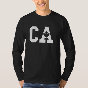 CA Letter C and A Capital Alphabet Canada Maple Le T-Shirt