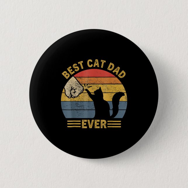 Ca Men Cat Dad Ever Funny Cat Lover Gift  6 Cm Round Badge (Front)