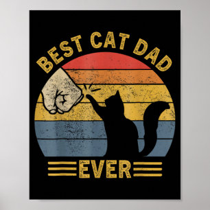Ca Men Cat Dad Ever Funny Cat Lover Gift Poster
