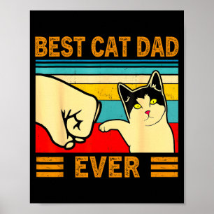 Ca Men Cat Dad Ever Funny Cat Lover Gift Poster