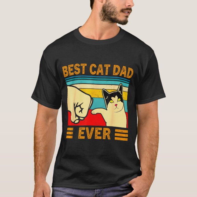 Ca Men Cat Dad Ever Funny Cat Lover Gift  T-Shirt (Front)
