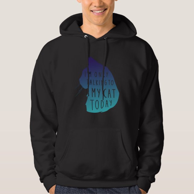 Ca Only Talking To My Cat  Cool Cat Hoodie (Front)