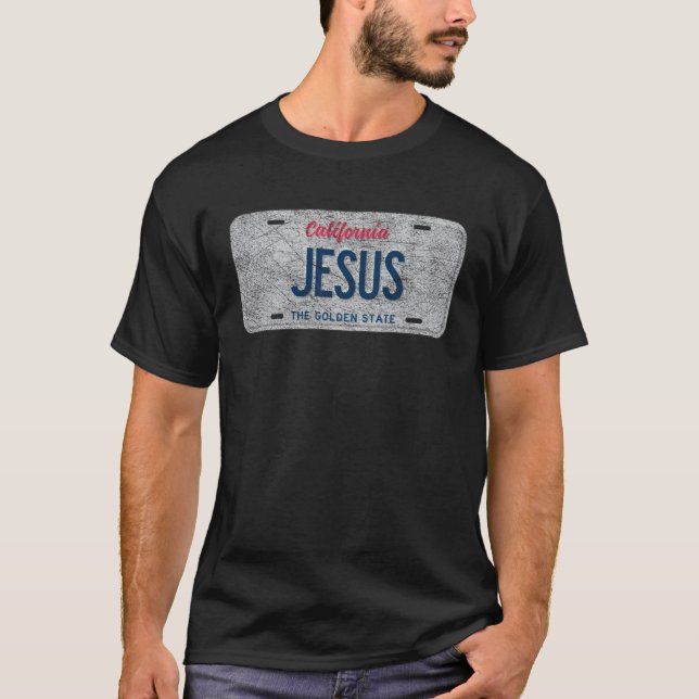 CA State Vanity License Plate JESUS T-Shirt (Front)