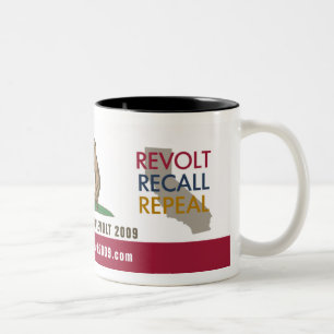 CA Tax Revolt 2009 Flag Drinkware Two-Tone Coffee Mug