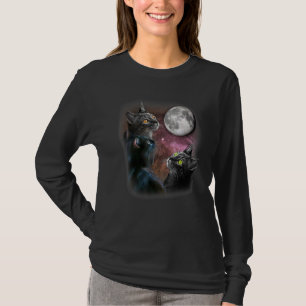 Ca Three Cat Moon 3 Wolfs Cute Kitten T-Shirt