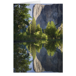 CA, Yosemite NP, El Capitan reflected in Merced